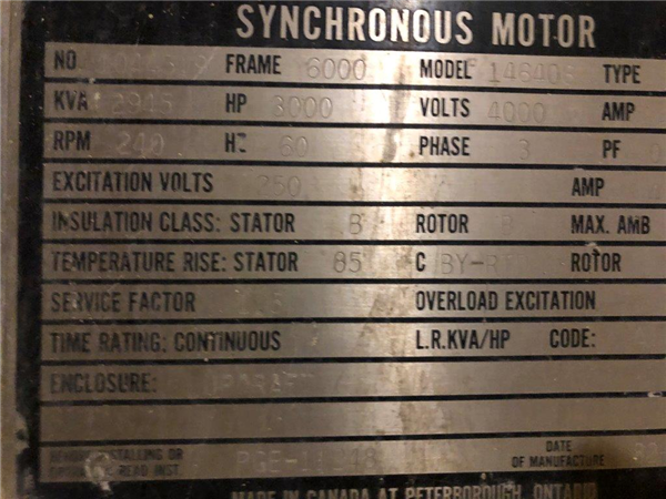 Nordberg 15' X 20' (4.6m X 6.1m) Ball Mill With 3000 Hp (2237 Kw) Synchronous Motor)